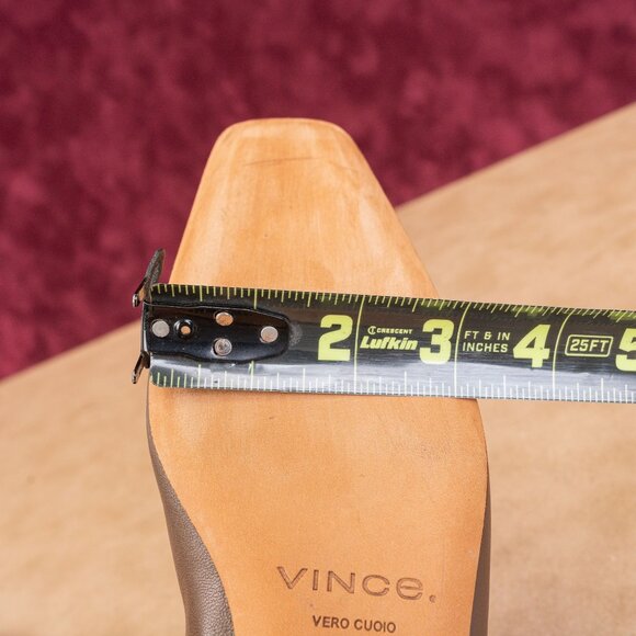 Vince Women Nissa Brown Leather OTK Zip Low Heel Fashion Boots sz 8US EUR 38 - Picture 7 of 10